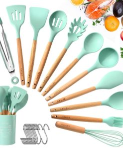 Kitchen Utensil Set 11 PCS With Plastic Holder | Non-Stick Silicone Cooking Tools