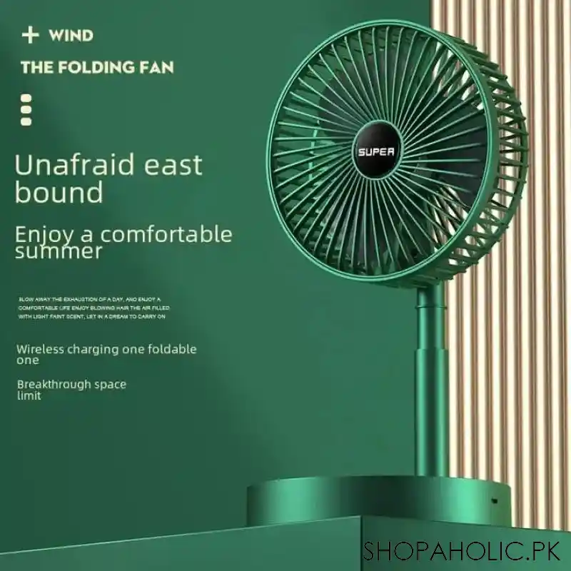 Telescopic Folding Rechargeable Fan – Portable Adjustable Height Desk & Floor Fan - Image 4