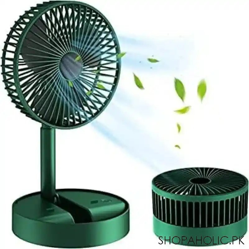 Telescopic Folding Rechargeable Fan – Portable Adjustable Height Desk & Floor Fan
